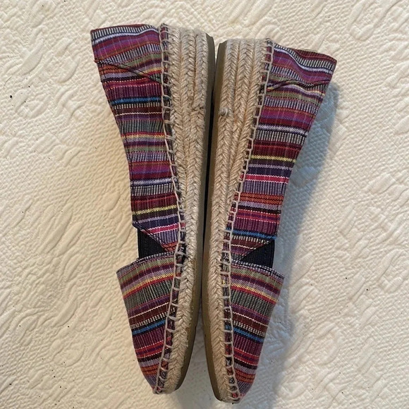 Life Stride Soft System Multicolor Stripe Woven Wedge Espadrille Shoe SlipOn 8.5 - Picture 2 of 8